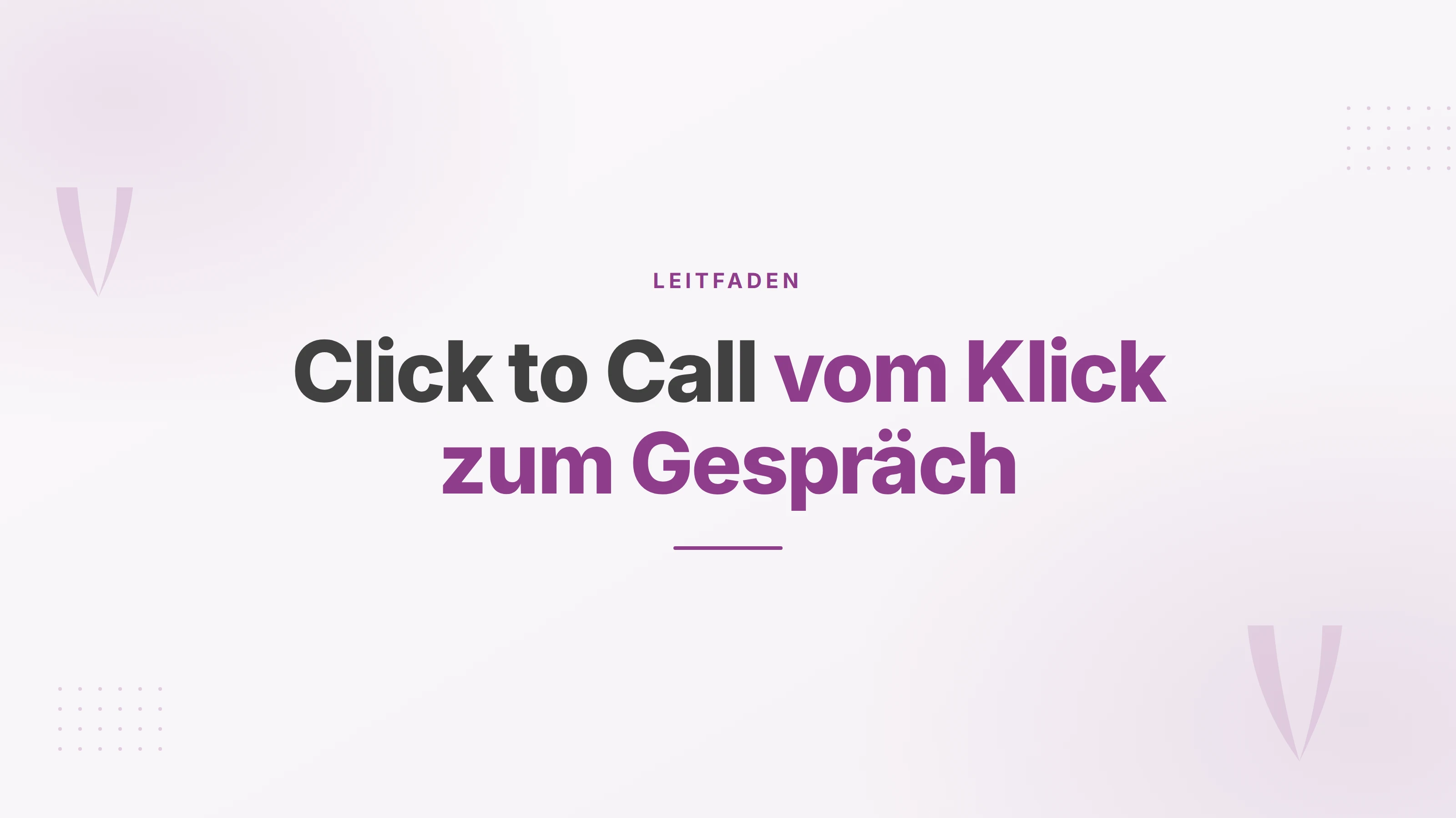 Cover graphic reading click to call from the tap to the agent, in charcoal and brand purple