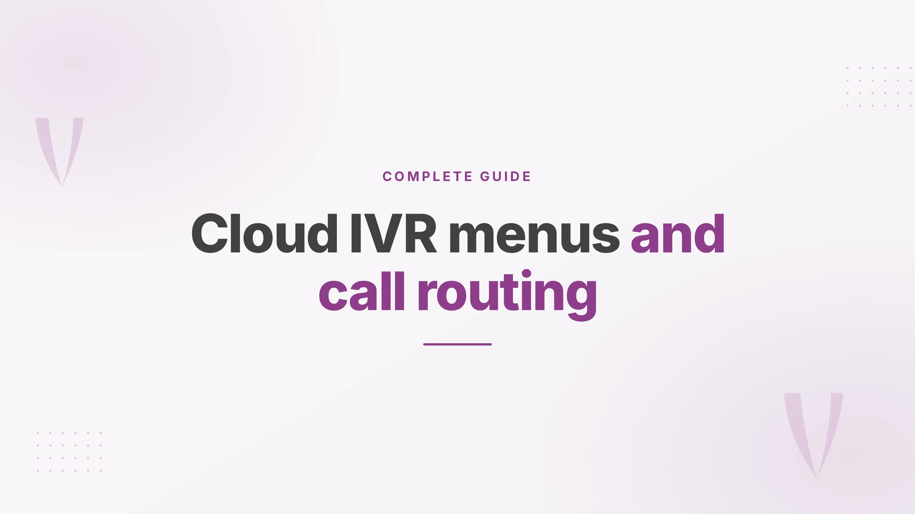 Illustration of a hosted voice menu routing inbound calls to the right team