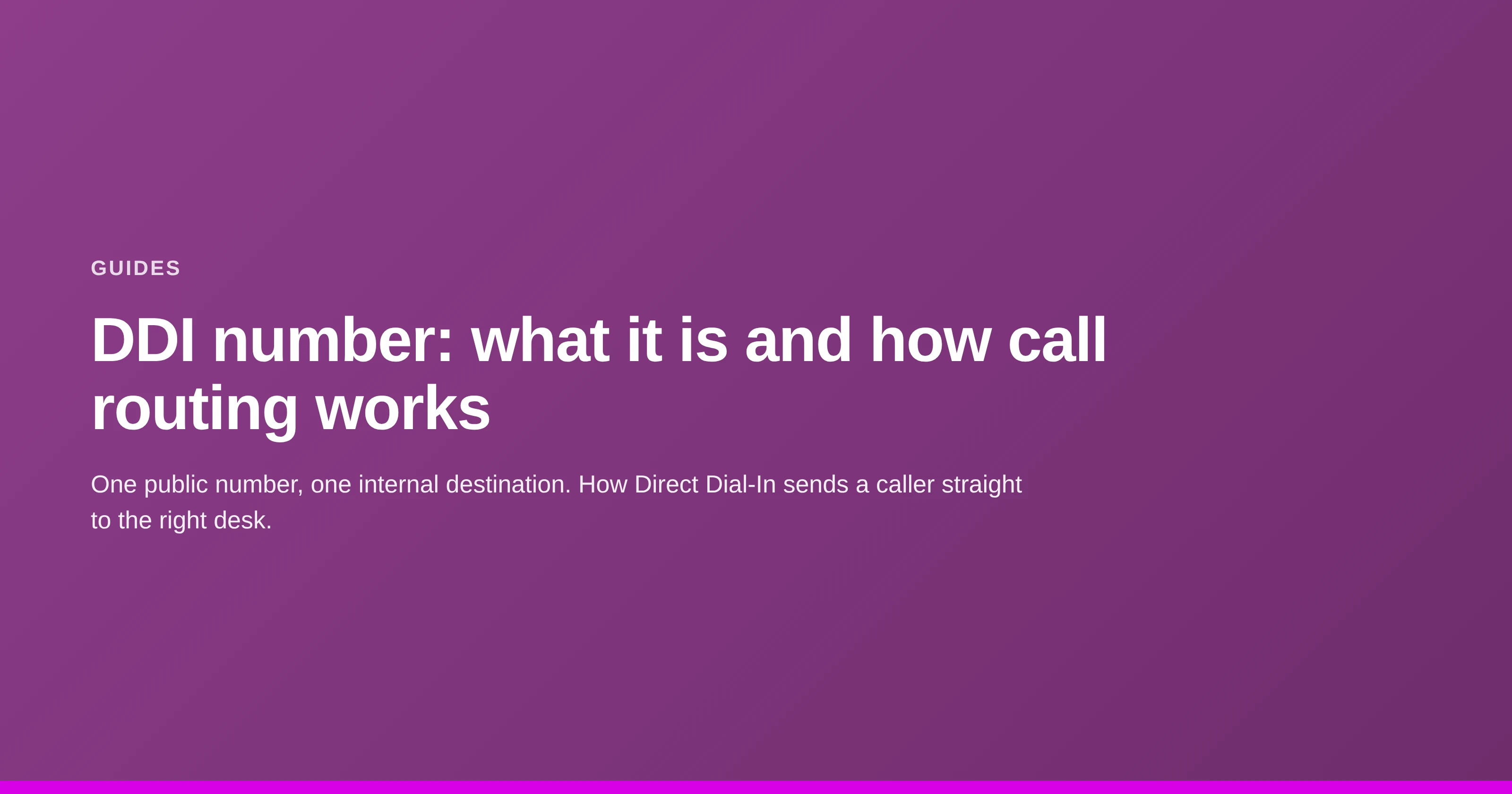 DDI number: what it is and how call routing works