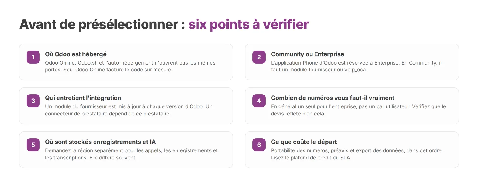 Les six points qui tranchent la plupart des présélections.