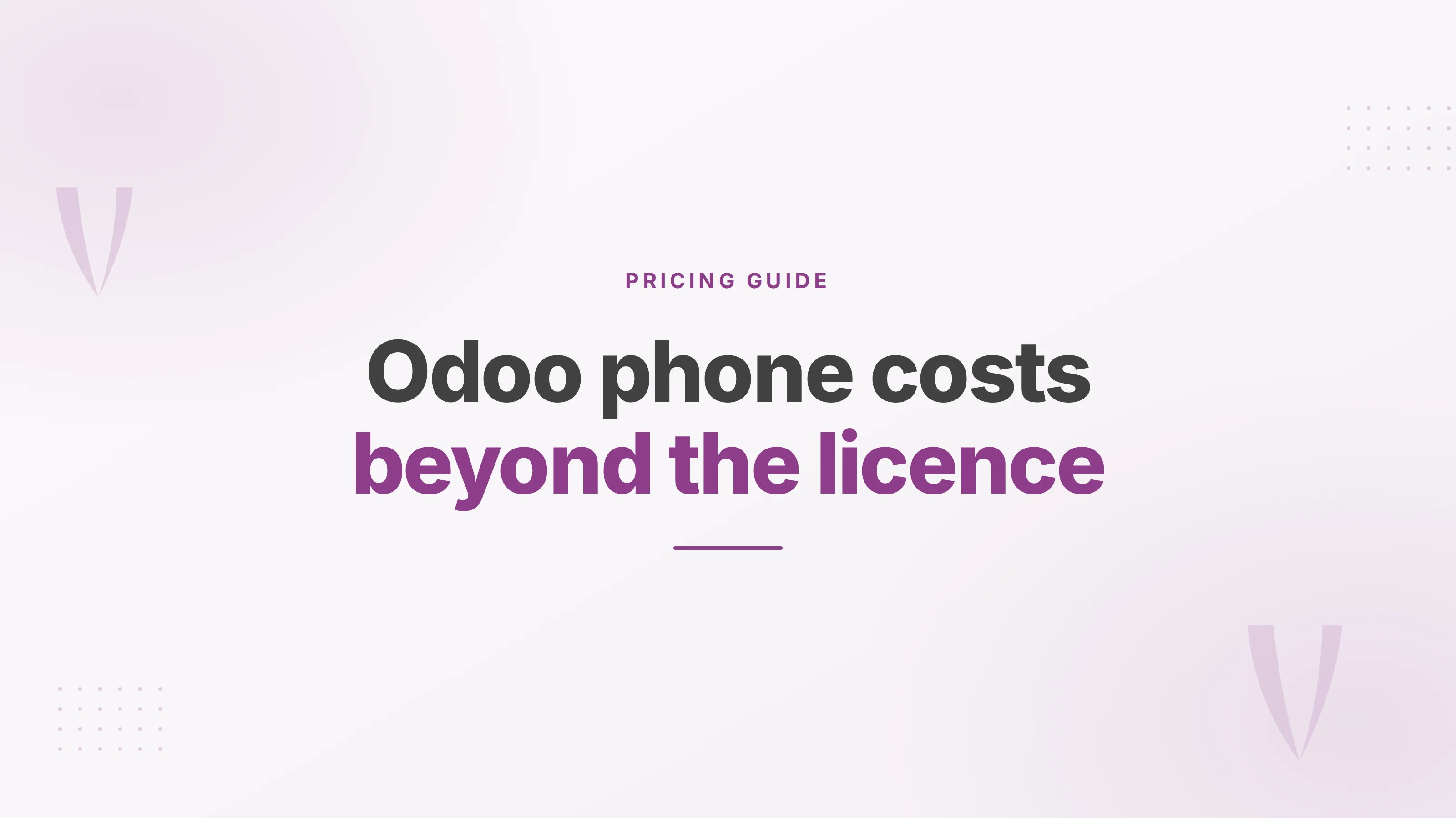 Cover reading Odoo phone costs beyond the licence, on a Voxbi branded background