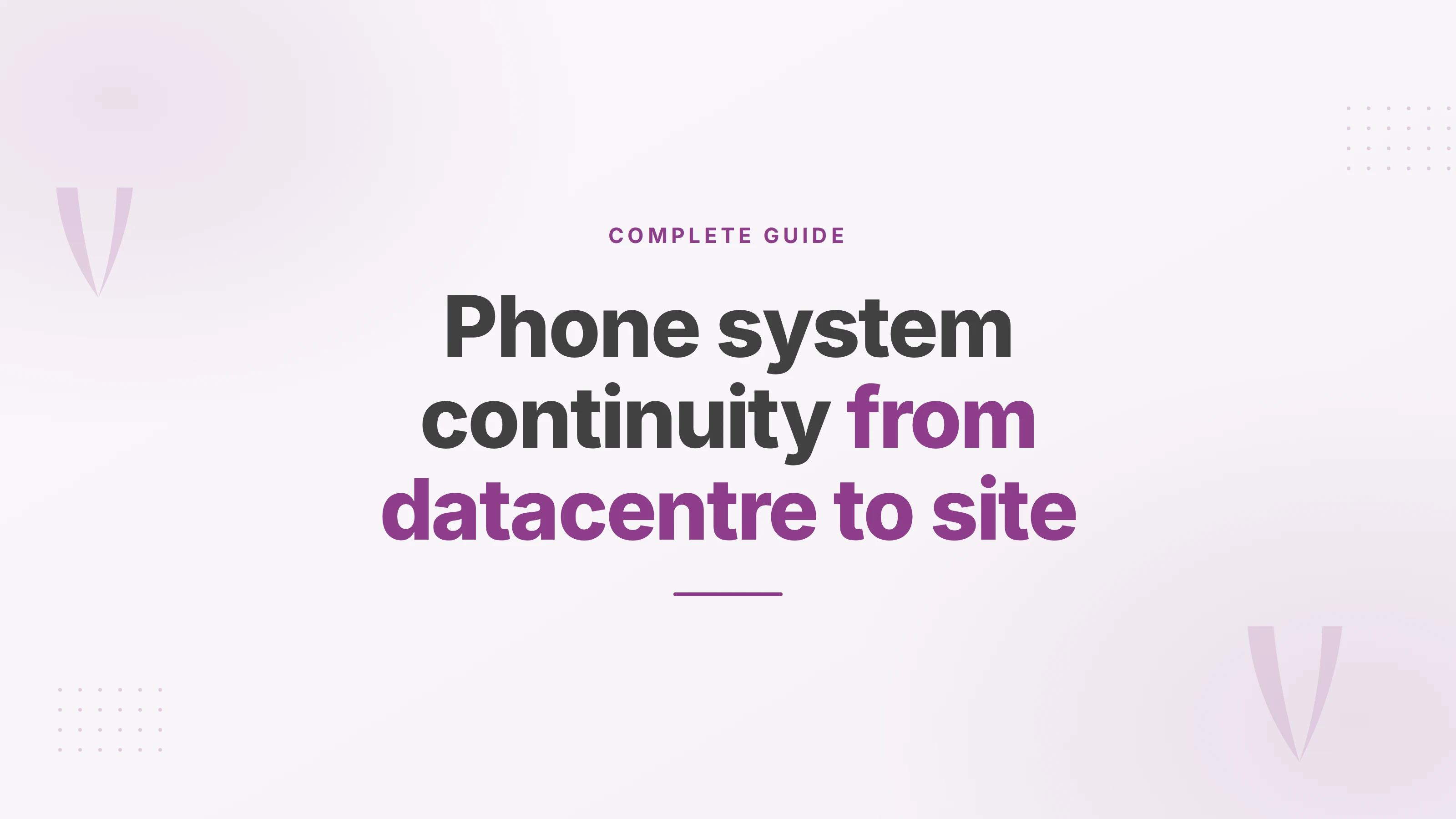 Cover graphic for a guide on cloud PBX continuity, from the datacentre to each company site