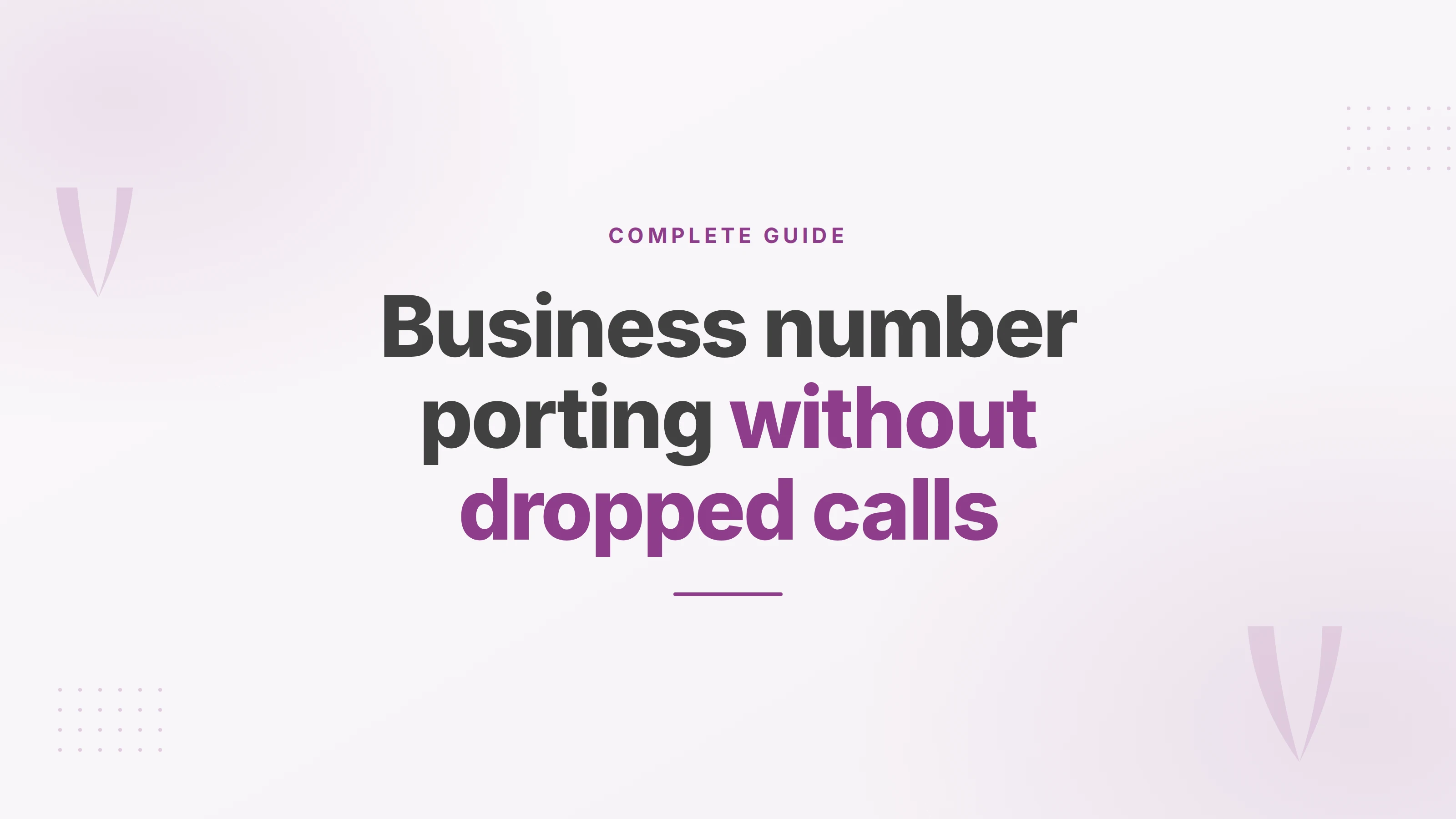 Cover for a guide to porting business phone numbers between operators without losing calls