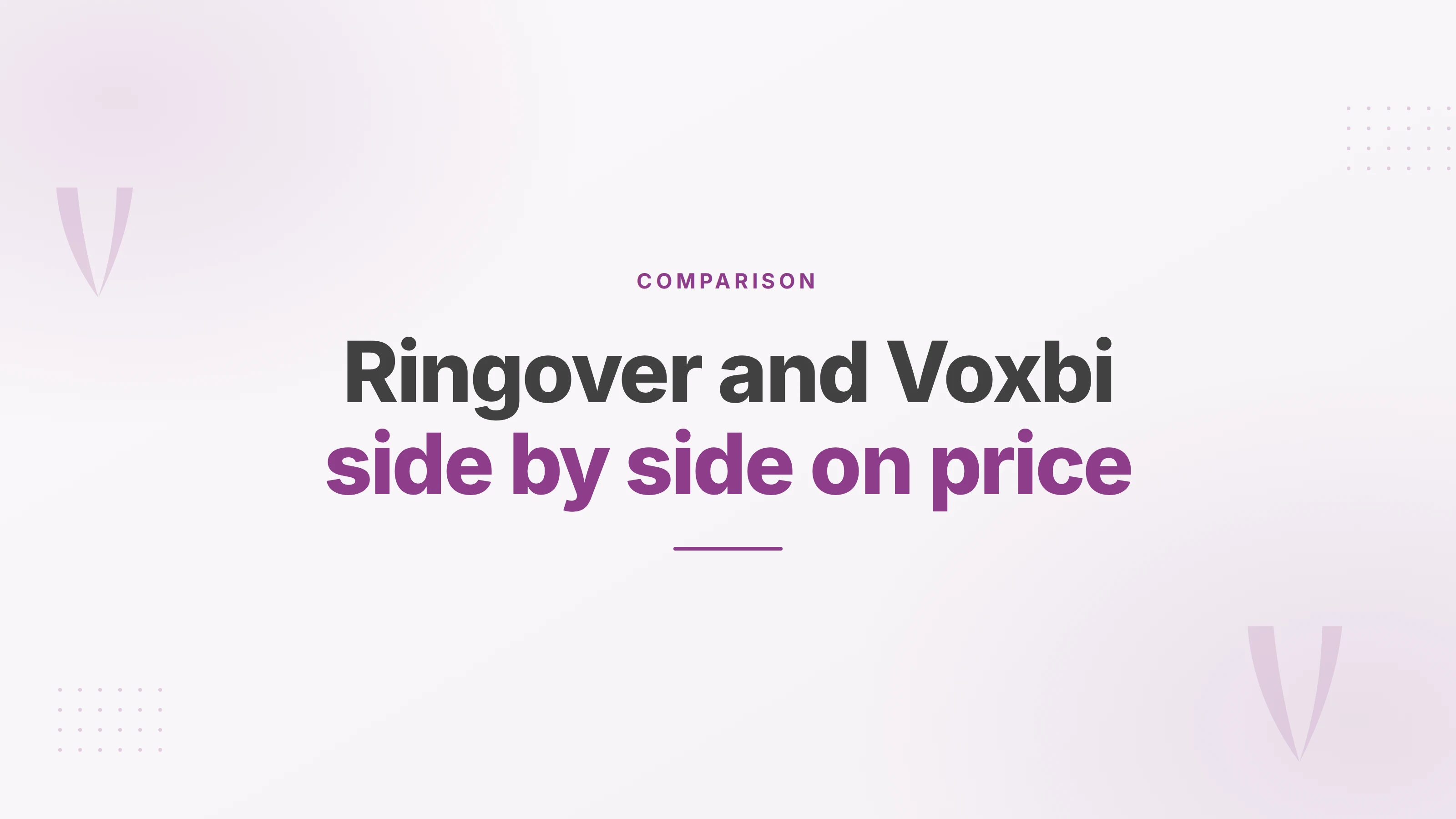 Cover graphic comparing Ringover and Voxbi business phone plans on price and features
