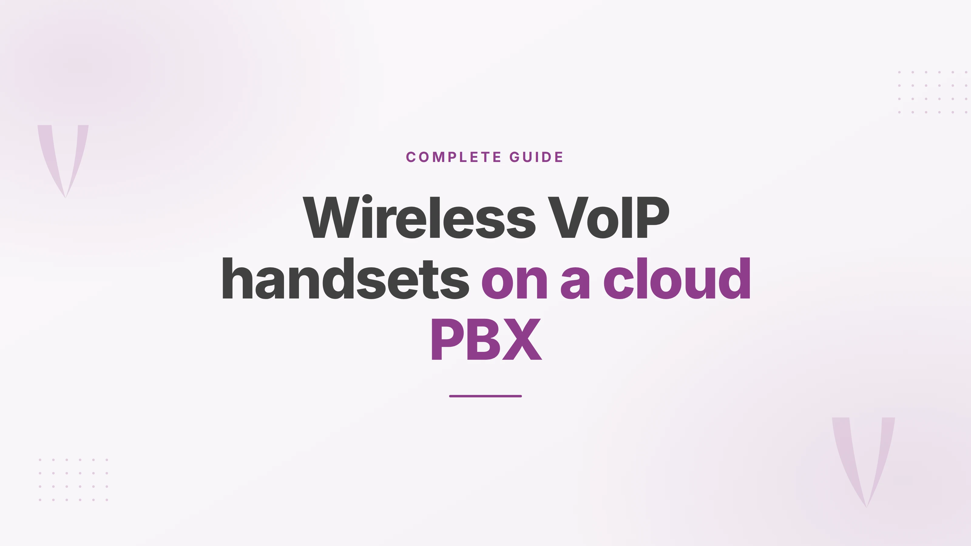 Cover showing wireless VoIP handsets registered on a cloud PBX, with DECT and Wi-Fi radio options